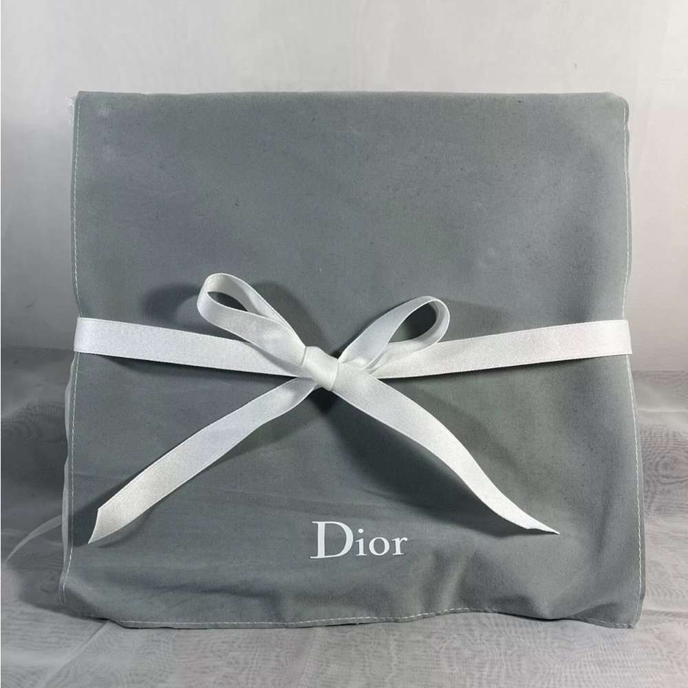 DIOR Jewelry Display 10 X 9.5” Gray & White Logo See-through Dust Bag Storage